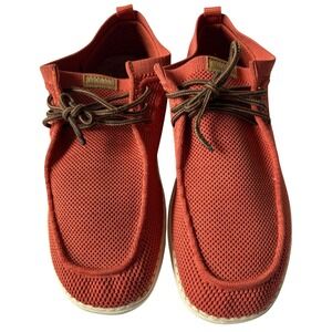 ITAZERO Mens Knit Mesh Loafers Rust Orange Lightweight Boat Shoes Size‎ 8